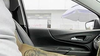 this stranger hops in my car for a wet blowjob and massive cum swallow