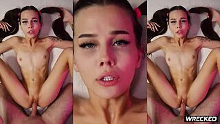 Submissive College Babe Endures Rough Doggystyle Creampie Domination