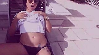 miami latina angelina bounces big black cock poolside deepend