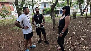 Team studs devour me in outdoor dp orgy with anal double vaginal pounding