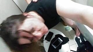 Wanna see this big tits slut bent over fucked deep in bathroom?