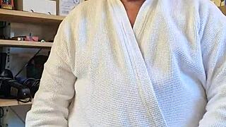 Dirty old man Chris strips nude for homemade European reveal