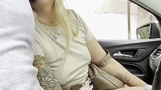 this stranger hops in my car for a wet blowjob and massive cum swallow