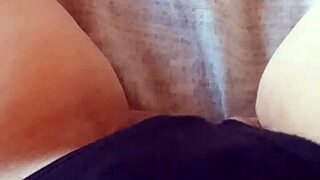 Gretala's hairy bush peeks from sexy black slip wow!