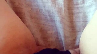 Gretala's hairy bush peeks from sexy black slip wow!