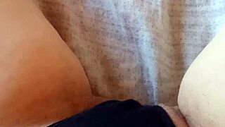 Gretala's hairy bush peeks from sexy black slip wow!