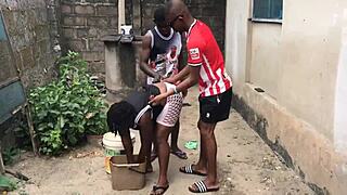 couldn't resist fucking the hood's two biggest black cocks