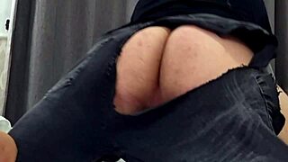 Arrapato rips jeans for fast stroke on huge cock balls and ass closeup