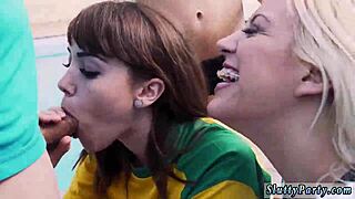 public teen outdoor group blowjob party at america's cup!