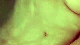 i'm so horny watching this busty babe rub her huge tits in the tub... oops spilled