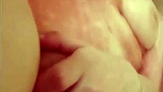 i'm so horny watching this busty babe rub her huge tits in the tub... oops spilled