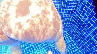 Latina milf big ass takes stranger's hard cock poolside publicly