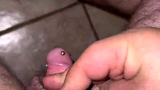 Solobdsmman reveals small pierced cock in solo display