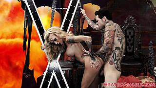 devilish punk babe's pierced cunt gets roughly drilled