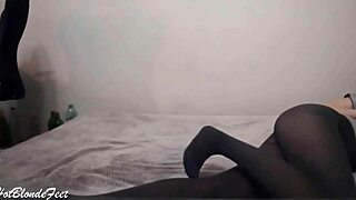 Miley Grey's sexy nylon legs in leggings drive foot fetish wild