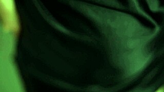 Curvy indian beauty teases in black satin dress