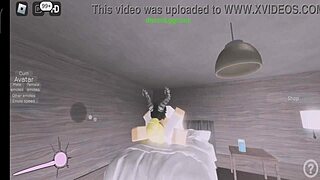 Blonde milf with big tits fucked by monster cock on roblox