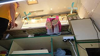 spy on hot 18+ euro teen's upskirt pussy at work hidden cam.