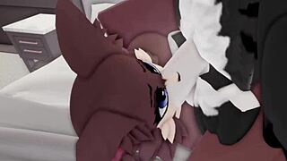 he bends the hot furry roblox girl over for deep doggystyle creampie pounding