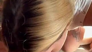 Morning slut deepthroats sloppy till cum floods her mouth