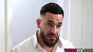 shy petite teen knocks on neighbor's door ready to lose her virginity hard