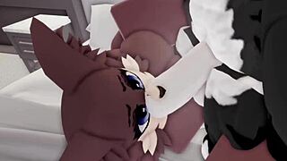 he bends the hot furry roblox girl over for deep doggystyle creampie pounding