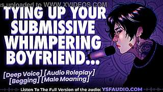 submissive boyfriend tied tight moans under your erotic control