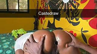 african ass stretched wide by thick anal plug fingering