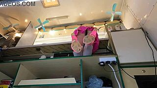 spy on hot 18+ euro teen's upskirt pussy at work hidden cam.