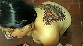 Chubby babe gulps down all that creamy milk