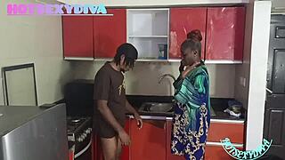 horny young couple can't resist kitchen doggystyle pounding early morning