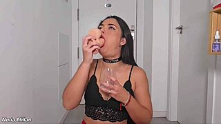 Master Spits on Brunette Latina Tits While She Humbly Blows Huge Cock!