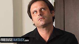 touch her and watch this milf turn super horny for freeuse gangbang