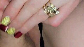 milf strokes cock rides huge dildo in crotchless panties