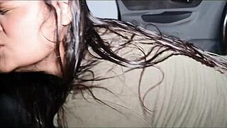 peruvian babe's car shift fetish leads to huge cock anal