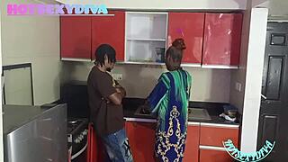 horny young couple can't resist kitchen doggystyle pounding early morning