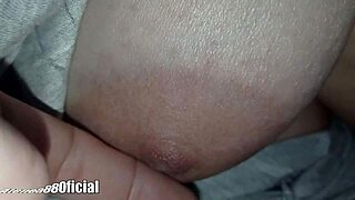 Amateur fingers big tits pussy at night in dorm