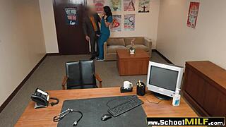 😏 Horny nurse milf rides BIG TITS bouncing on campus cock