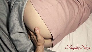 Creepy noise lures her into bed for curvy brunette milf's wet pussy creampie session.