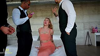 irish snowbunny tina snow gets surprised by 3 bbc gangbang at photoshoot then pissed on and destroyed