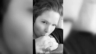 damn! sensual redhead milf delivers sloppy pov tit sucking blowjob