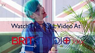 blue haired alternative nurse in lingerie strokes and sucks your cock during hospital appointment