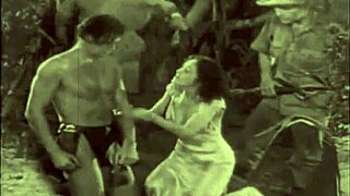 Dark Lanterns Vintage Beauty Exposes Hairy Pussy and Natural Tits