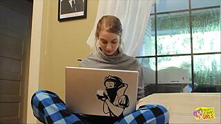 Brunette secretaries indulge lesbian kitchen cravings