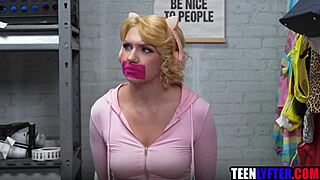 young blonde shoplifter stripped and pounded hard