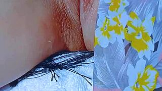 brunette latina teen shoves glass dildo in shaved pink pussy post beach orgasm play