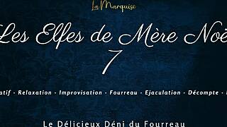 French femdom elves tease denial in holiday sheath play