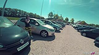 german teen seduces car seller for discount bareback ride