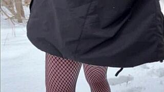 snow exhibitionist flashes wildly in public part two