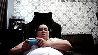 the chubby gaming streamer milf starts fingering her wet pussy while dirty talking on cam